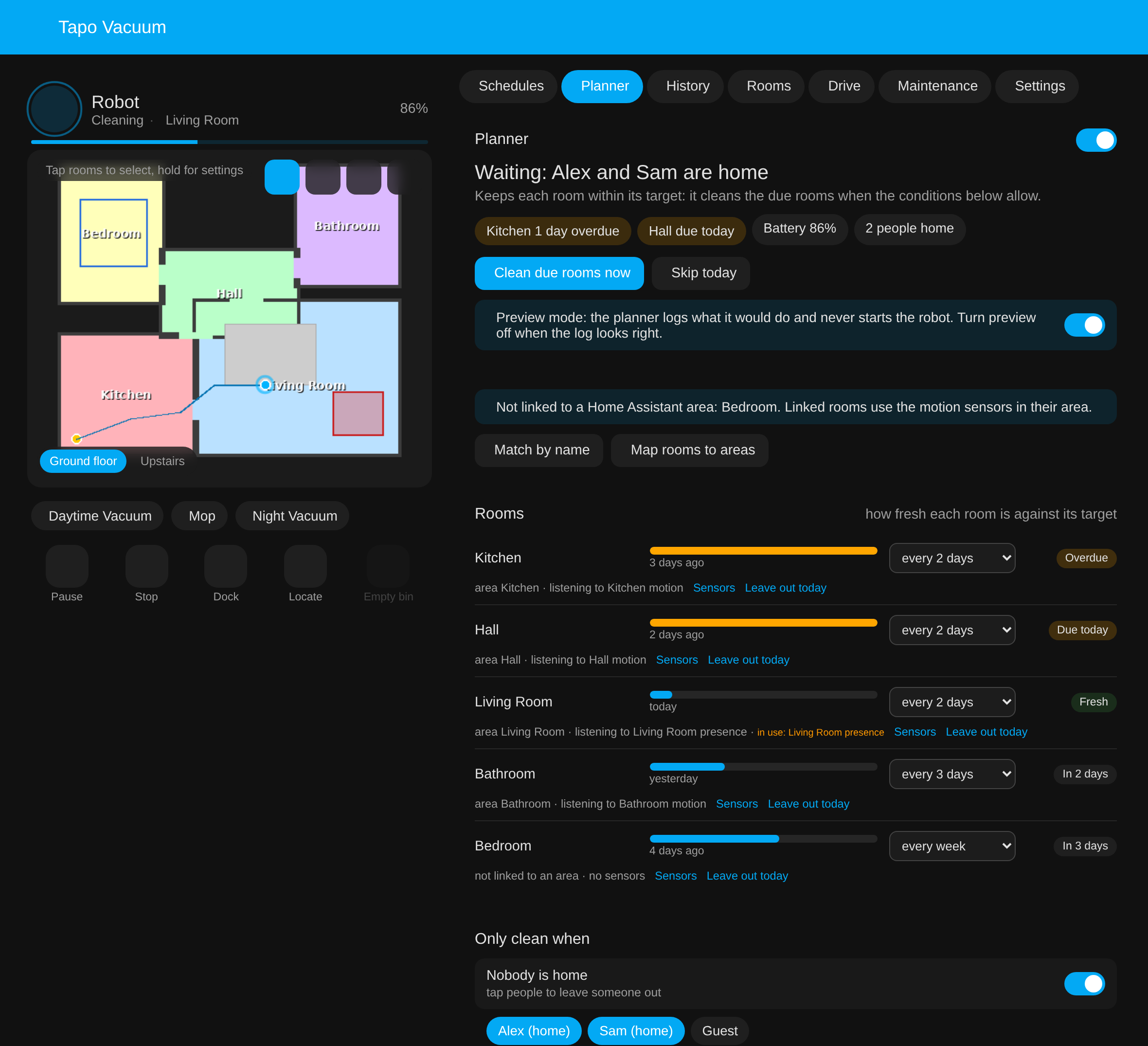 The Planner tab